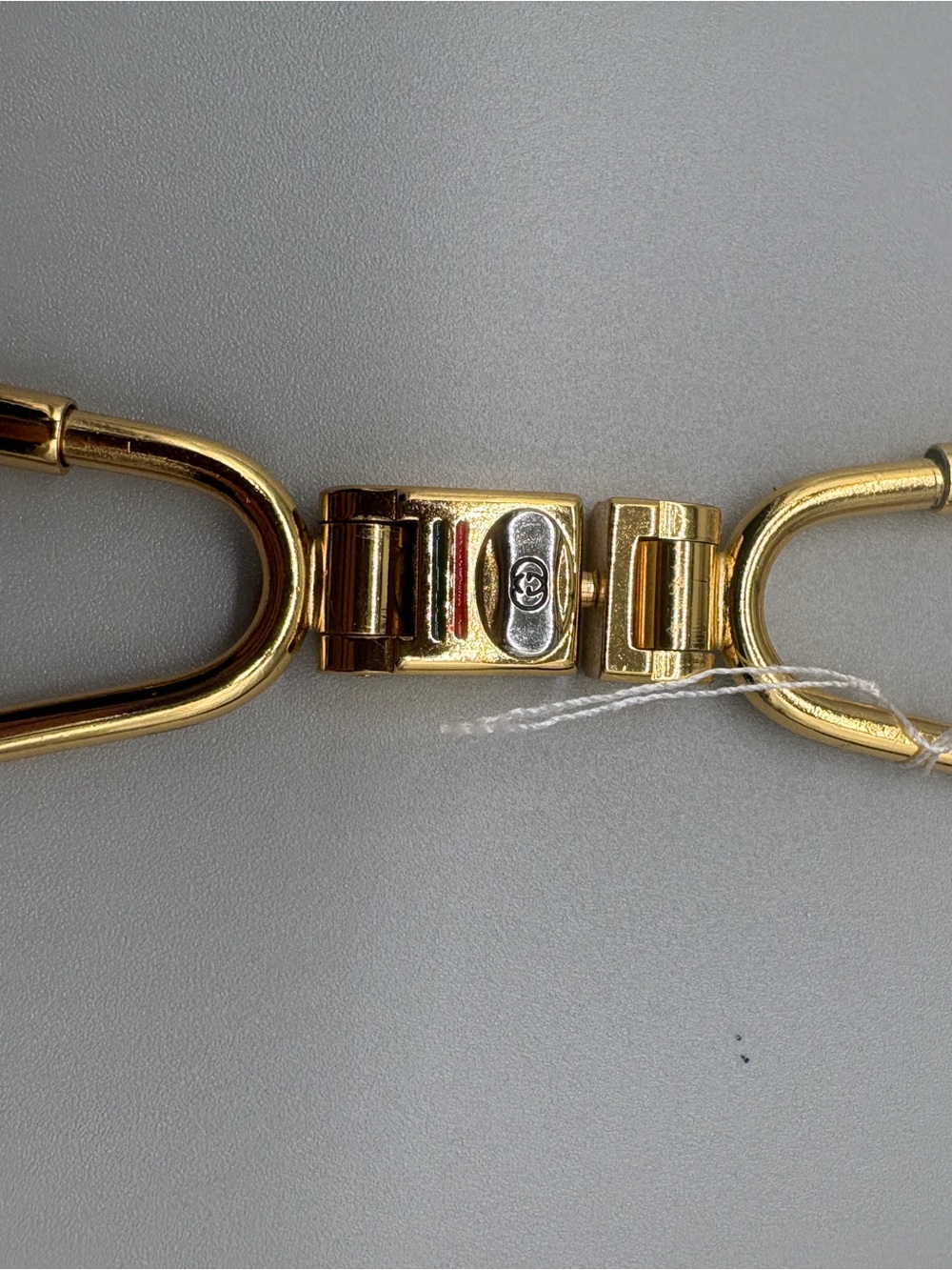 Vintage Gucci Accessory Collection Double Loop Key Ring Gold Tone with COA
